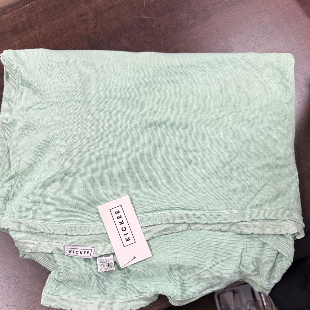 NEW Kickee Bamboo Mint Green Blanket